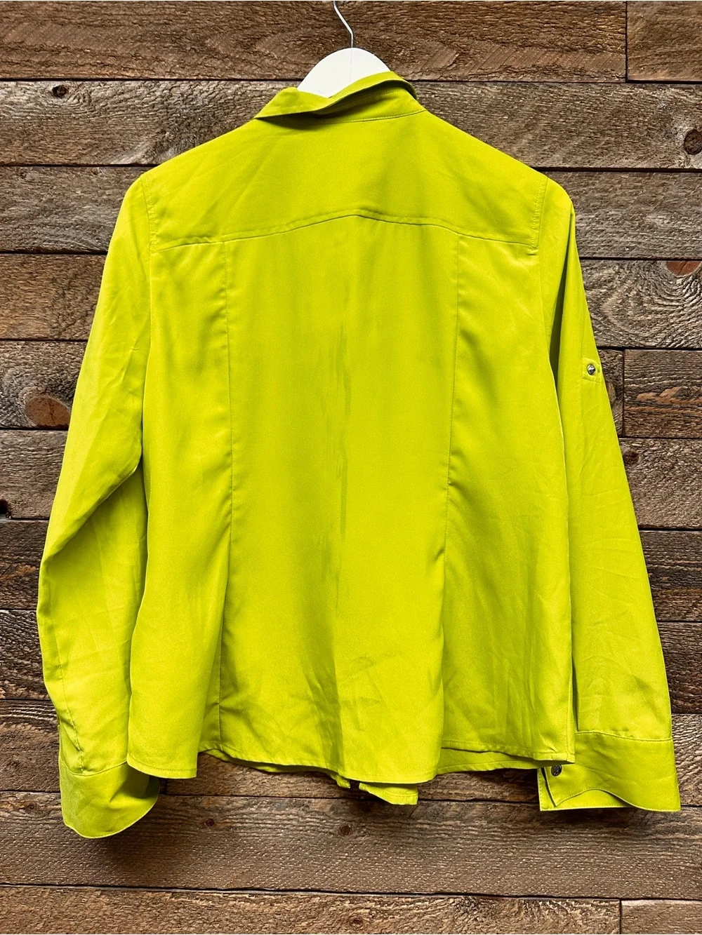 Michael Kors Chartreuse Zip-Front Blouse